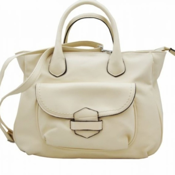 Handbags - Off White Tuck & Loop Tote Purse Shoulder Bag